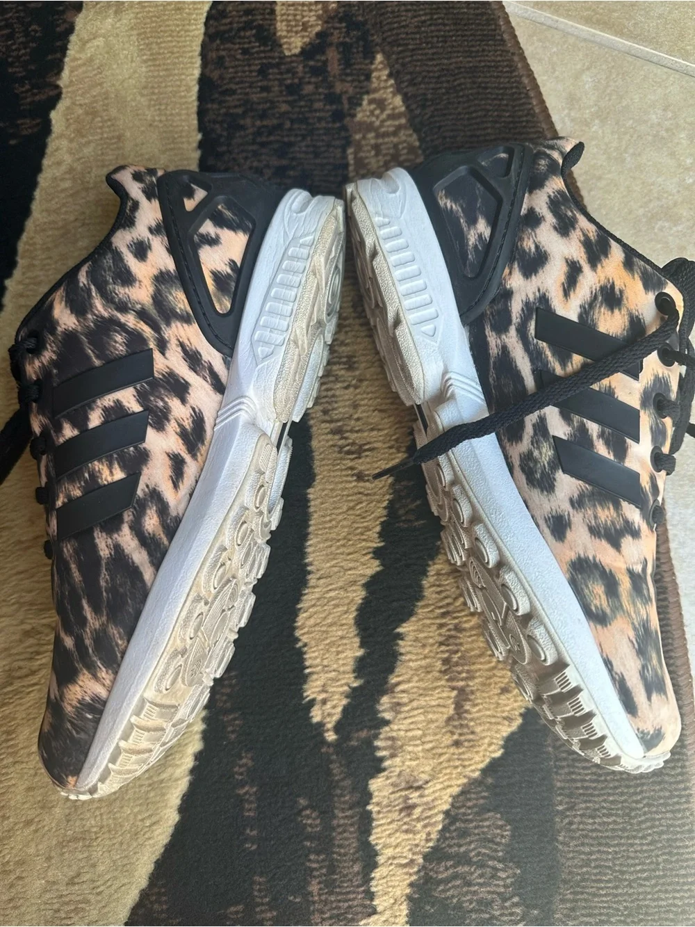 adidas Leopard Print Torsion Sneakers - Black & Tan